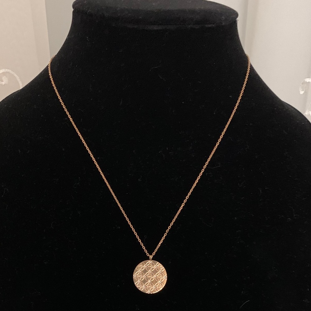 Michael Kors Round Pendant Chain Necklace ROSEGOLD